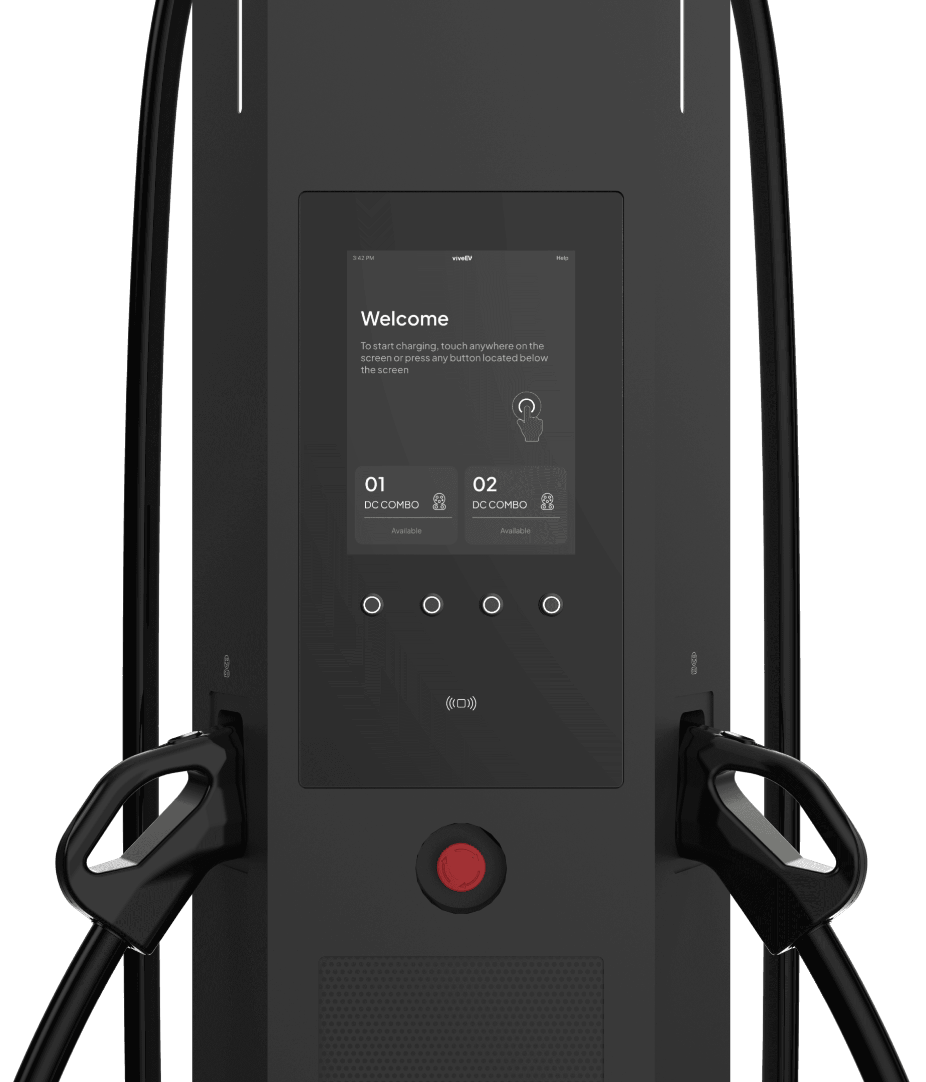 viveEV 50-200kW EV Charger Dispenser Touch Display