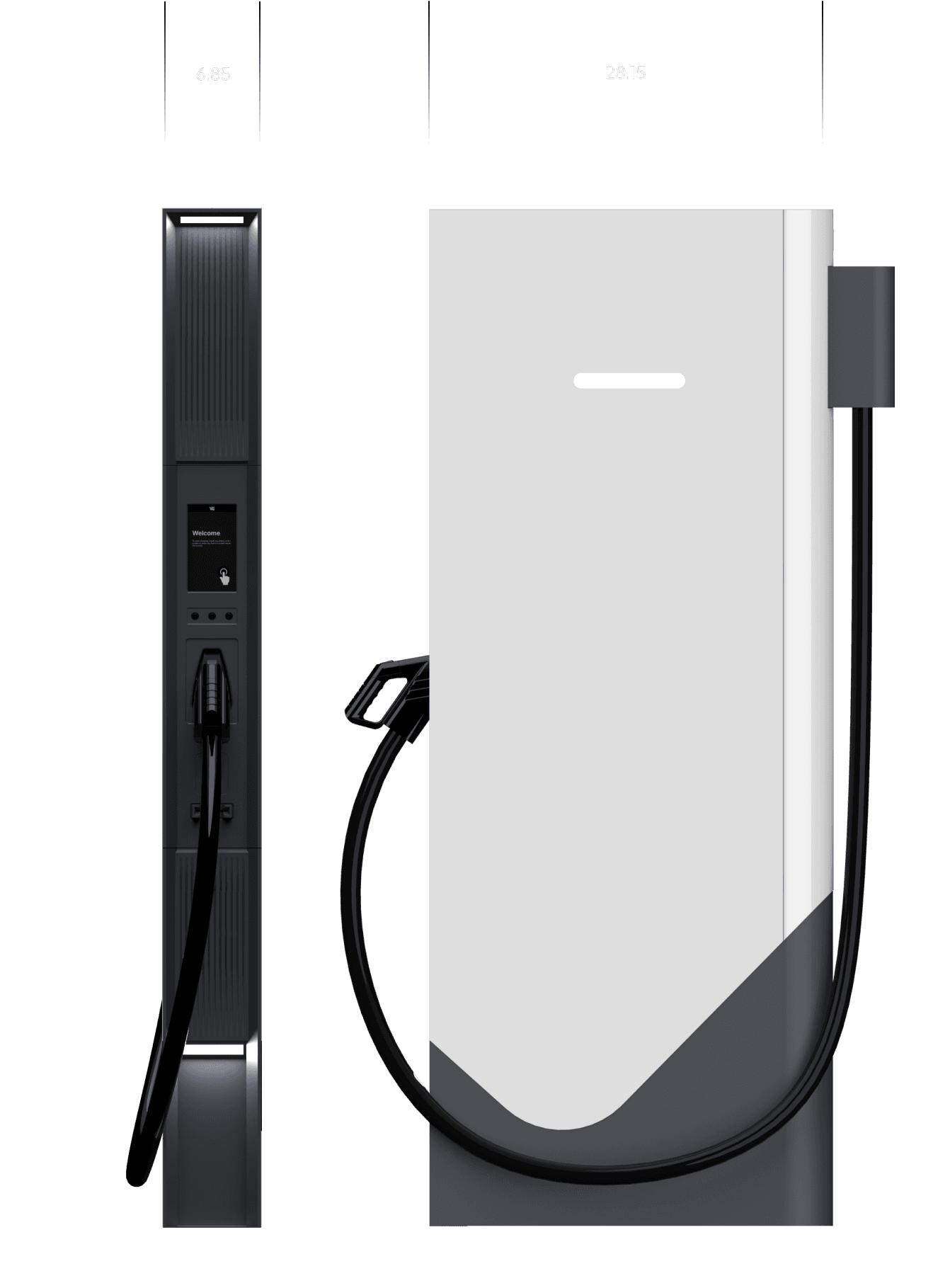 viveEV 640kW EV Charger Dispenser Footprint